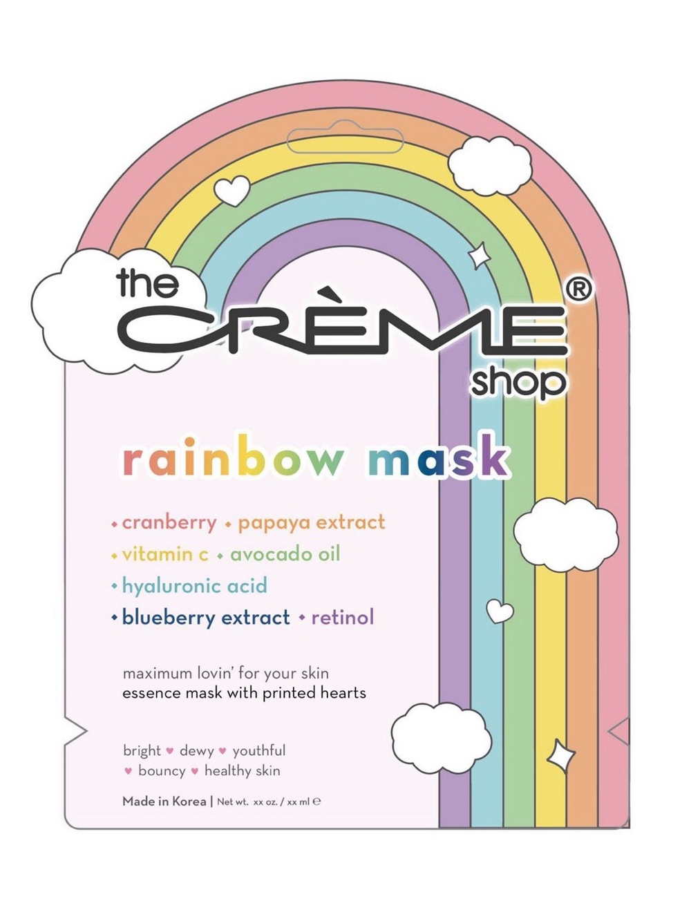 The Crème Shop Rainbow Mask — Pink Pastel Hydrating Face Mask